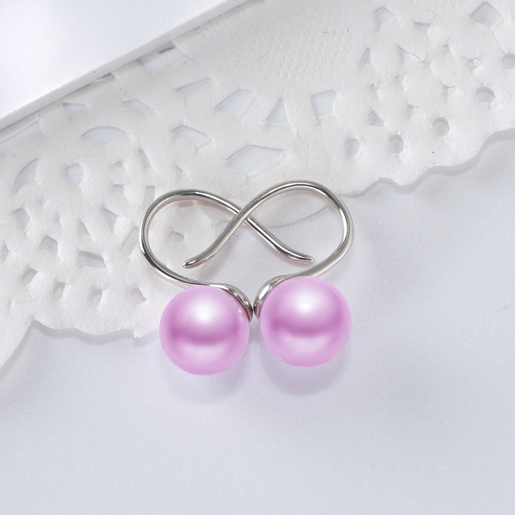 Drop Hook Earrings Simulated Pearl Womens Girls Ginger Lyne Collection - Pink