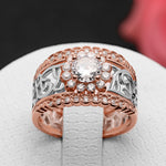 Load image into Gallery viewer, Elin Engagement Ring Rose Sterling Silver Cz Band Women Ginger Lyne - 6
