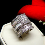 Load image into Gallery viewer, Camilla Bridal Set Womens Sterling Silver CZ Engagement Ring Ginger Lyne - 6
