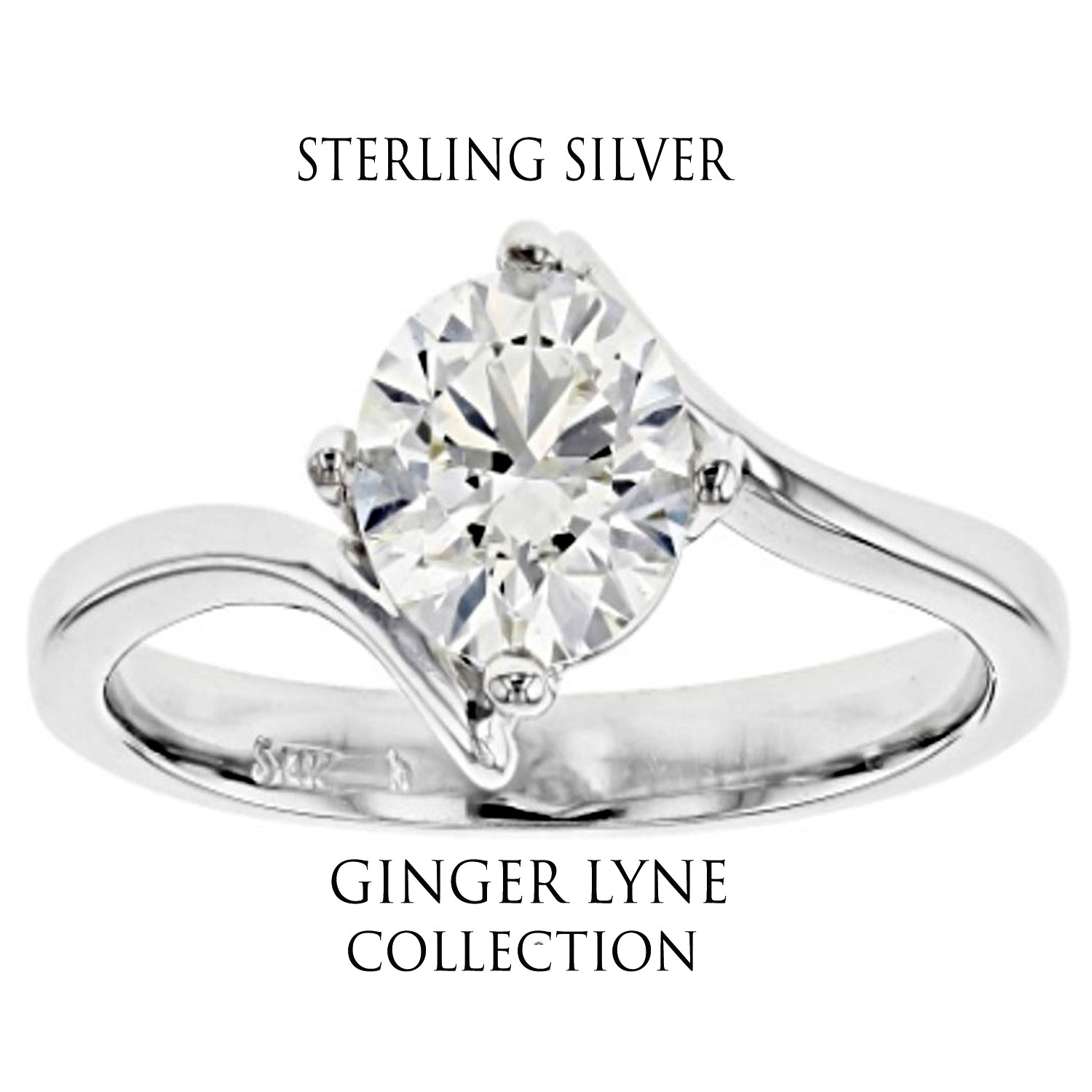 Marcella Engagement Ring Solitaire Cz Sterling Silver Women Ginger Lyne Collection - 5