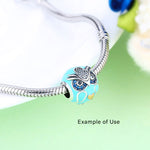 Load image into Gallery viewer, Owl Charm European Bead Blue CZ Sterling Silver Ginger Lyne Collection - Owl-107

