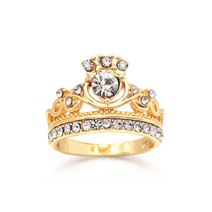 Leonor Crown Crystal Engagement Bridal Ring Womens Ginger Lyne Collection - 10