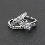 Load image into Gallery viewer, Gail Bridal Set 3 Ring Engagement Ring Wedding Band Womens Ginger Lyne - 10
