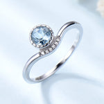 Load image into Gallery viewer, Engagement Ring for Women Blue Topaz Sterling Silver  Ginger Lyne Collection - 7
