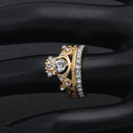 Load image into Gallery viewer, Leonor Crown Crystal Engagement Bridal Ring Womens Ginger Lyne Collection - 5
