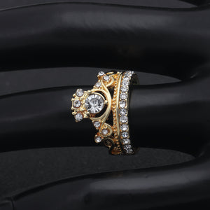 Leonor Crown Crystal Engagement Bridal Ring Womens Ginger Lyne Collection - 10