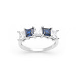 Load image into Gallery viewer, Katie Anniversary Band Ring Sterling Silver Blue CZ Womens Ginger Lyne - 10
