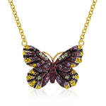 Load image into Gallery viewer, Butterfly Chain Pendant Necklace for Women Purple Cubic Zirconia Ginger Lyne Collection - Purple
