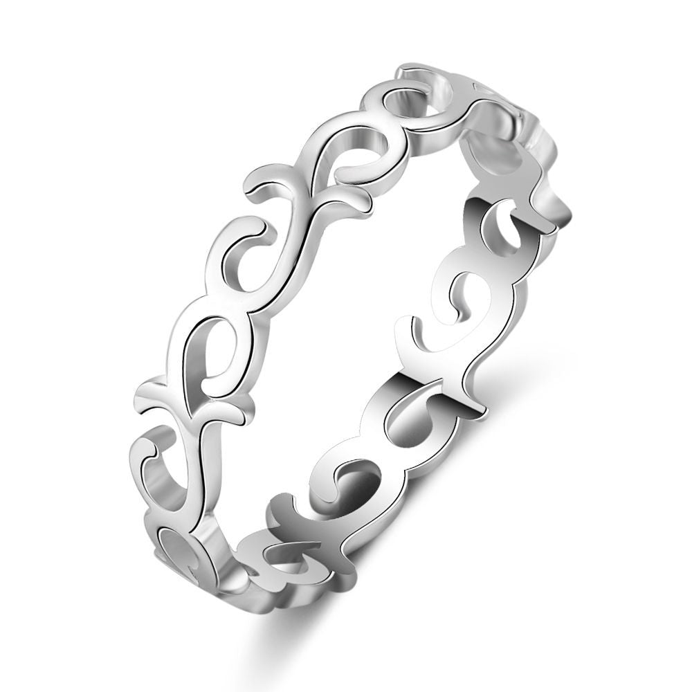 Willow Eternity Wedding Band Ring Sterling Silver Womens Ginger Lyne - 6