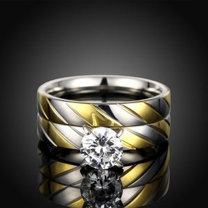 Bree Bridal Set Women Stainless Steel Engagement Ring 6mm Band Ginger Lyne - 10.5