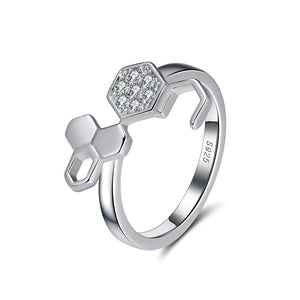 Honeycomb Series Ring Cz Sterling Silver Bee Jewelry Girls Ginger Lyne - 6