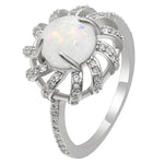 Load image into Gallery viewer, Mckayla Statement Ring Created Fire Opal Clear Cz Womens Ginger Lyne - 9
