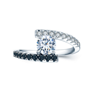 Kylie Engagement Ring Bridal Sterling Silver Black Cz Womens Ginger Lyne - 10