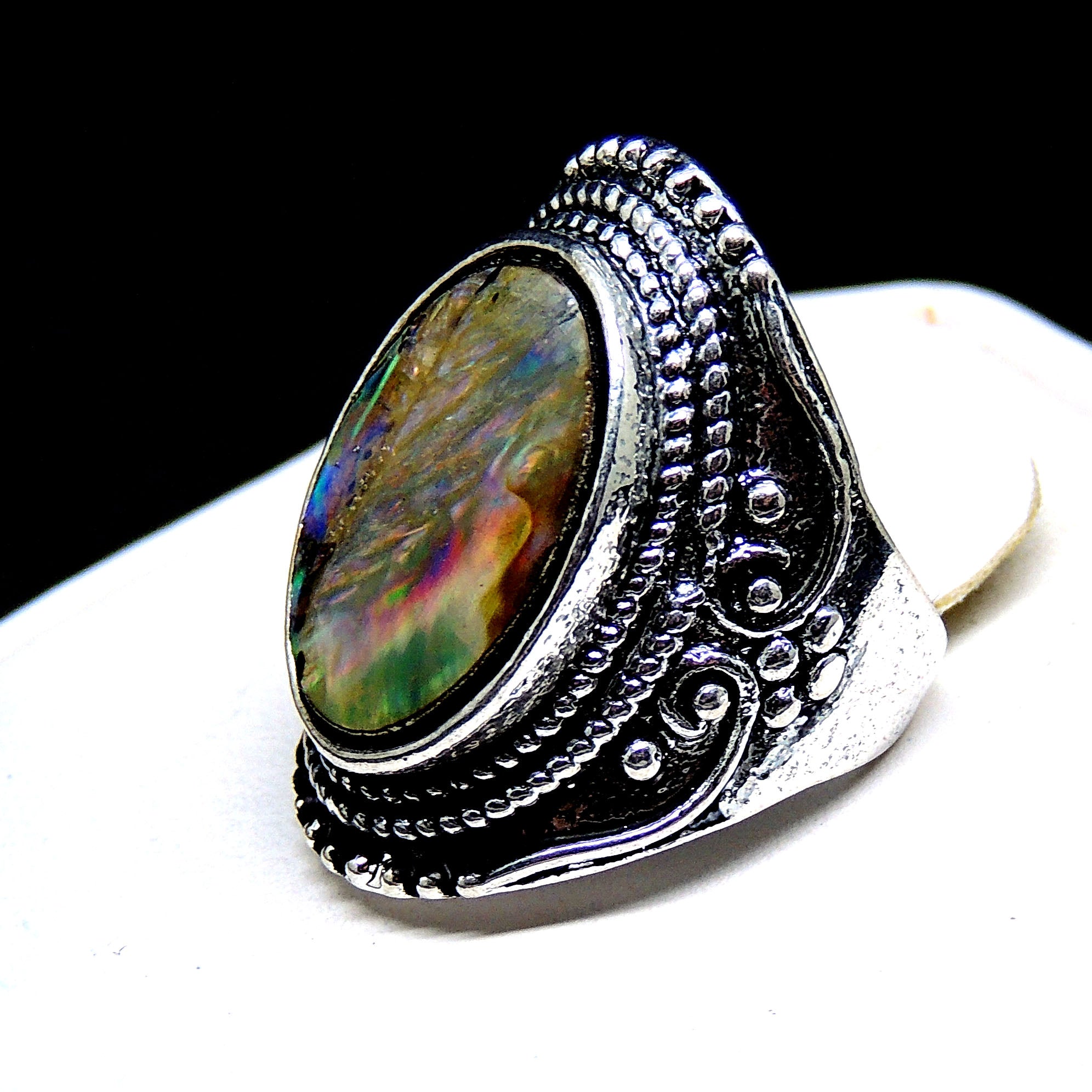 Calgary Statement Ring Womens Simulated Abalone Ginger Lyne Collection - 10