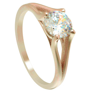 Ariel Engagement Ring Cubic Zirconia Women Sterling Silver Ginger Lyne - Gold,10