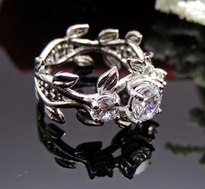 April 3 Stone Engagement Ring Cubic Zirconia Womens Ginger Lyne - 6