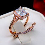 Load image into Gallery viewer, Nancy Bridal Set Rose Gold Sterling Silver Ring Cz Womens Ginger Lyne Collection - 7
