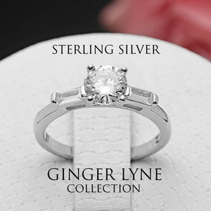 Dione Engagement Ring Sterling Silver Cz Bridal Womens Ginger Lyne Collection - 6