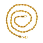 Load image into Gallery viewer, Gold Twisted Rope Chain Necklace Hip Hop Men Women Ginger Lyne Collection - 8 Inch Gold
