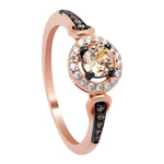 Load image into Gallery viewer, Tahisha Engagement Ring Chocolate Cz Rose Silver Womens Ginger Lyne - 11
