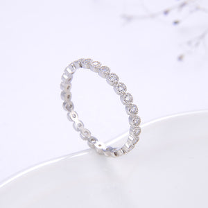 Eternity Clear Cz Sterling Silver Wedding Band Ring Womens Ginger Lyne - Clear,6