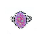 Load image into Gallery viewer, Sahara Statement Ring Oval Pink Fire Opal Women Ginger Lyne Collection - Pink,10

