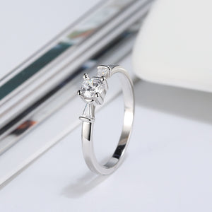 Solitaire Wedding Engagement Ring for Women Sterling Silver Cz Ginger Lyne Collection - 10
