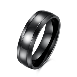 6mm Wedding Band Women Mens Black Stainless Steel Ring by Ginger Lyne - 6mm Black,10