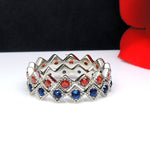 Load image into Gallery viewer, Glory Wedding Band Ring Set Red Blue Stainless Steel Women Ginger Lyne - 10
