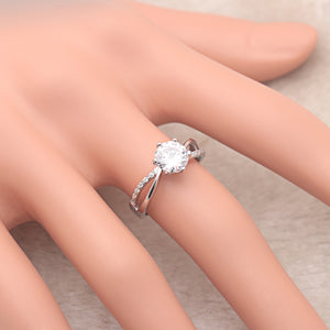 Kerri Engagement Ring Solitaire Cz Sterling Silver Womens Ginger Lyne - 6