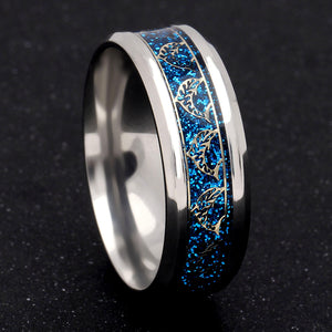 Dolphins Stainless Steel Comfort Fit Wedding Band Ring for Men Women - 10