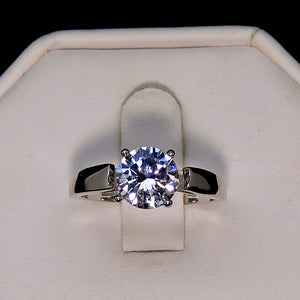 Womens Engagement Ring Solitaire 8mm Cubic Zirconia by Ginger Lyne - 7.5