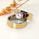 Load image into Gallery viewer, Fawn Bridal Set Stainless Steel Engagement Ring Band Women Ginger Lyne - 10.5
