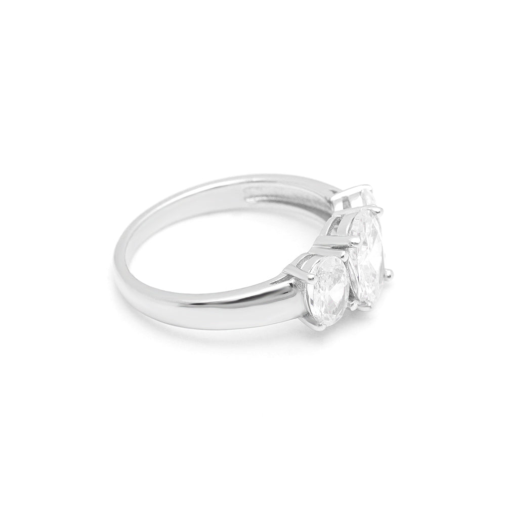 Cassidy Engagement Ring Womens Sterling Silver Cz Ginger Lyne Collection - 10