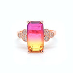 Load image into Gallery viewer, Iris Statement Ring Womens Rainbow Cz Rose Plated Womens Ginger Lyne - 10
