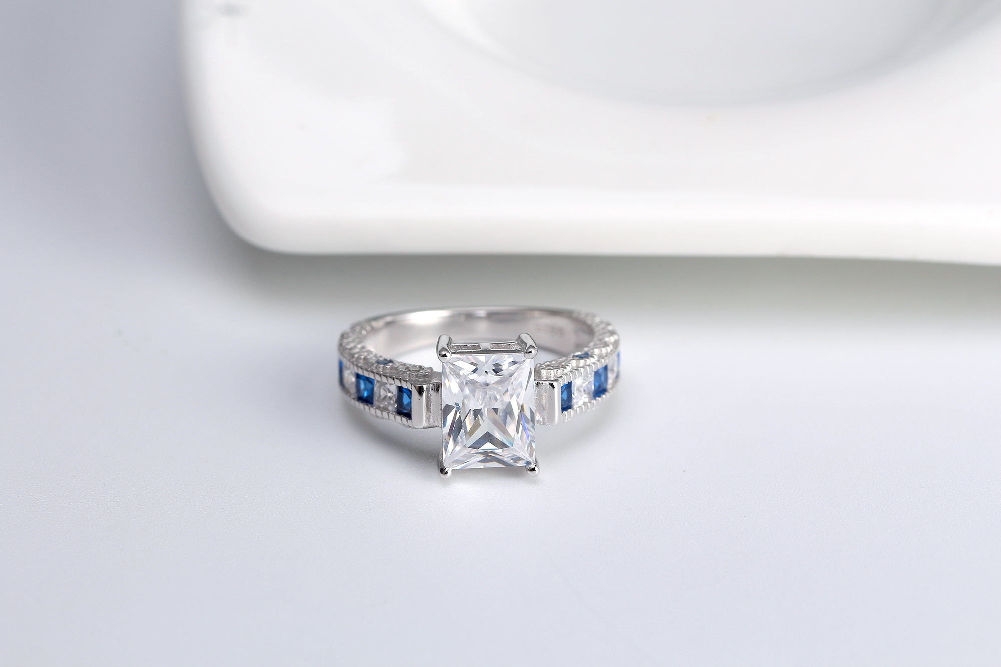 Katharina Engagement Ring Sterling Silver Emerald Cz Women Ginger Lyne - 10