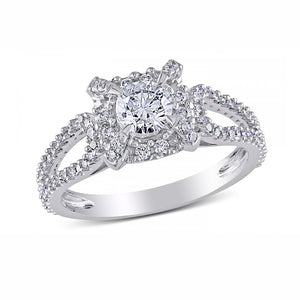 Carlita Engagement Ring Sterling Silver Womens Cz Ginger Lyne Collection - 9