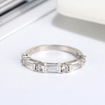 Load image into Gallery viewer, Baguette Cz Anniversary Band Ring Sterling Silver Womens Ginger Lyne - 10
