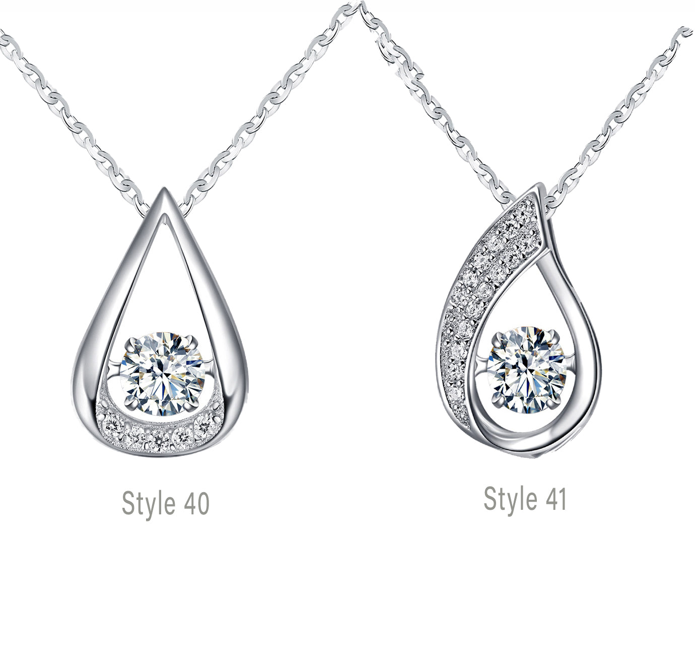 Ginger Lyne Collection Sterling Silver Cz Swinging Oval Shape Pendant Necklace for Women Gifts for Her - Style 41