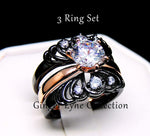Load image into Gallery viewer, Cordelia Bridal Set Solitaire 3pc Black Rose Cz Engagement Ginger Lyne - 11
