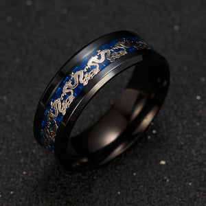 Dragon Black Stainless Steel Mens Womens Wedding Band Ring Ginger Lyne - Black,10